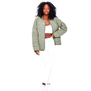 Forever 21 Sage Green Quilted Jacket